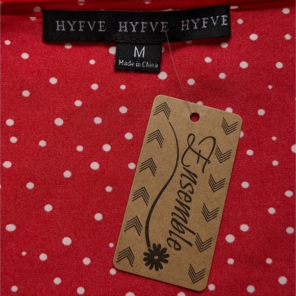 HYFVE wrap dress red polka dot size M NWOT - Picture 7 of 10